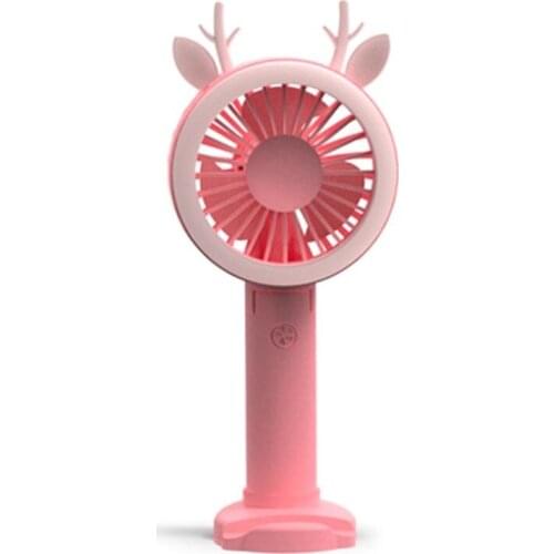 Air Fan Handheld USB Rechargeable Fans LED Light Portable Air Cooling Fan Mini