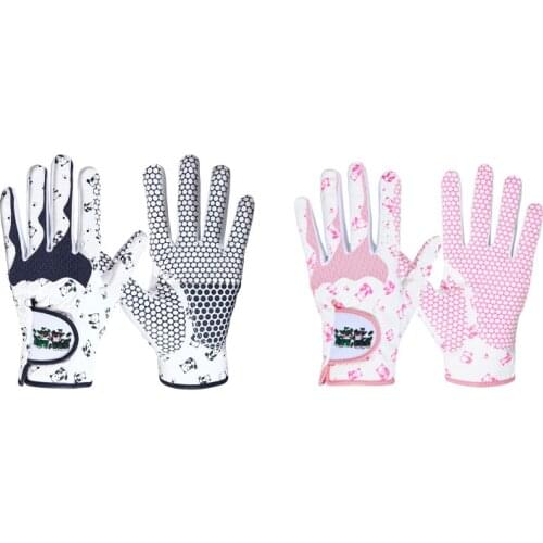 Womens Golf Gloves Micro Soft Fiber Breathable Anti-Slip Left And Right Hand Sports Gloves