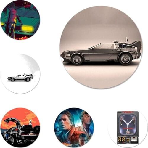 Back to the Future DeLorean Time Machine Icons Pins Badge Decoration Brooches Metal Badges For Backpack Decoration 58mm