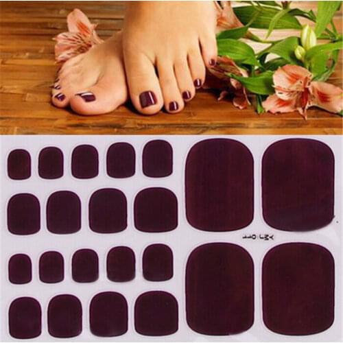 1Sheet Adhesive Toe Nail Sticker Glitter Summer Style Tips Full Cover Toe Nail Art Supplies Foot Decal for Women Girls Drop Ship