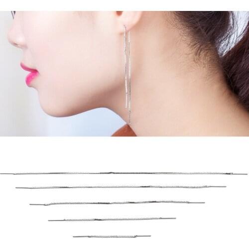 10 pairs/lot Sliver Long Earrings Women Dangle Eardrop Tassel Drop Earring Ear Wire Line Chain Statement Charm Jewelry