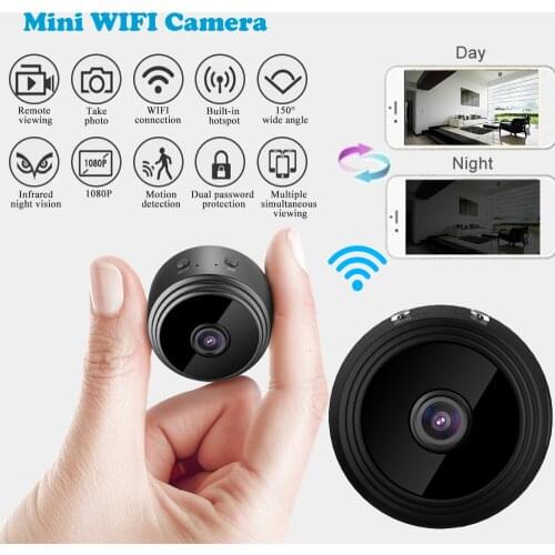 1080P HD Mini Wireless WIFI IP Camera DVR with Wide Lens Hot Spot IR LED Night Vision Magnet Bracket Optional for Home Security