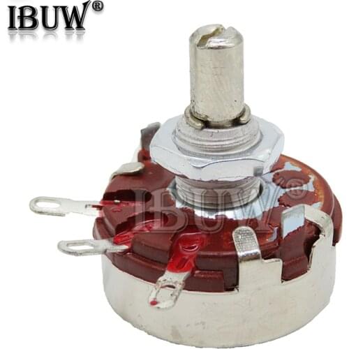 2PCS WTH118 2W 1A Potentiometer 1K 2.2K 4.7K 10K 22K 47K 100K 470K 1M WTH118-2W Round Shaft Carbon Rotary Taper Potentiometer