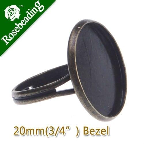 20mm Round Adjustable Shallow bottom Antique Bronze plated Ring Base Setting,fit 20mm round cabochon,Sold 50PCS/Pkg