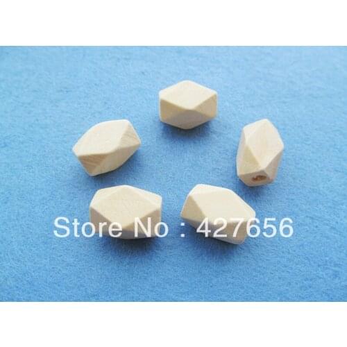 20pcs 12.00mmx16.00mm Unfinished Faceted Natural Wood Spacer Beads,14 Hedron Geometricf Figure Wooden Beads Charm Finding,DIY