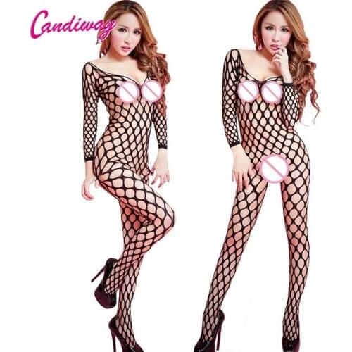2017 Women Sexy Ladys Net Fishnet Lingerie Clothing Open Crotchless Fishnet Body suit Body Stocking hot sexy mesh bodystockings