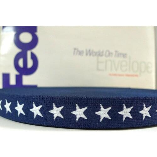 27 Yards 3/4'' 20mm Navy Color Star Print Underwear Elastic Tape