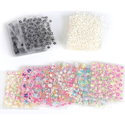 Makartt 50 Sheets/pack 3D Nail Decals Tip Nail Art Sticker Mix Color Self-adhesive Flower Decal Decoration B0172