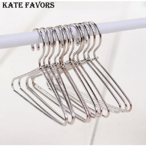 5x3.5CM Fashion Mini Doll Clothes Hanger Metal Rag Baby Clothes Hook Baby Shower Birthday Party Favors 48pcs
