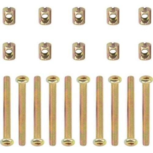 ABSF Hex Socket Head Cap Screws Bolts Furniture Bolt with Threaded M 6 x 55 MM Barrel Nuts Cross Dowel Slotted Furniture Nut for