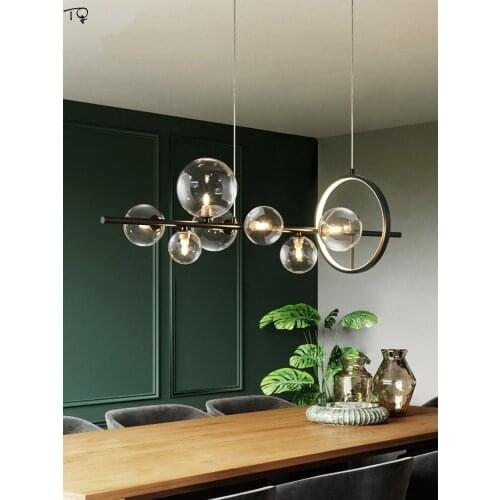 American Luxury Industrial Glass Bubble Pendant Lights Nordic Design Suspension Luminaire Restaurant Living Room Dining Room Bar