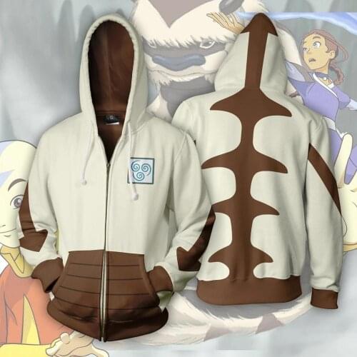 AVATAR The Last Airbender APPA Hoodie 3D Printed Hooded Zip Up Men Polyester Hip Hop Hoodie