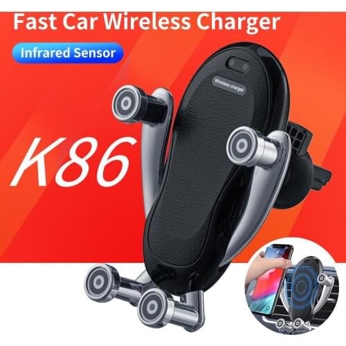 Car Wireless Charger 10W Fast Charging Air Outlet Bracket Car Phone Stand Holder Phone Grip Holder K86