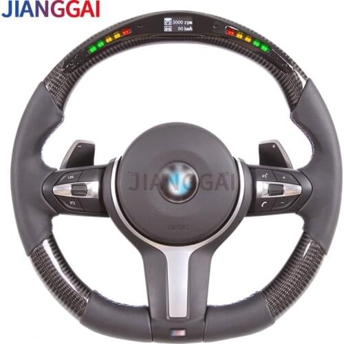 Steering Wheel For BMW M3M5 1- 4 Series X1 X2 X3 X4 X5 X6 Leather Carbon Fibre LED Shift Light Racing Steering