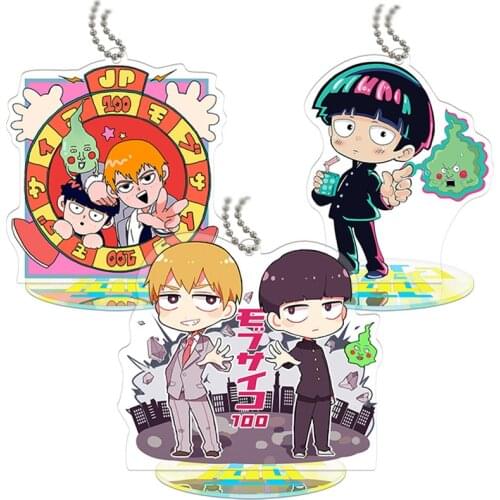 Anime Mob Psycho 100 Cosplay Acrylic Keychain Keyrings Cosplay Props Jewelry Accessories Pendant Gifts Favor Souvenir Collection