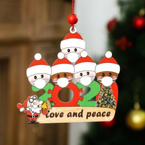 Wood Christmas DIY Name Blessings Mask Snowman Christmas Tree Hanging Pendant 2020 Christmas Decoration For Home Decor Navidad