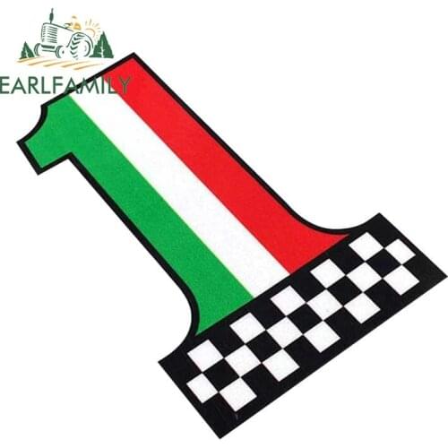EARLFAMILY 13cm x 11.7cm for Italy National Flag Car Stickers Waterproof Decals Creative JDM Accessoires Windshield Funny Decor