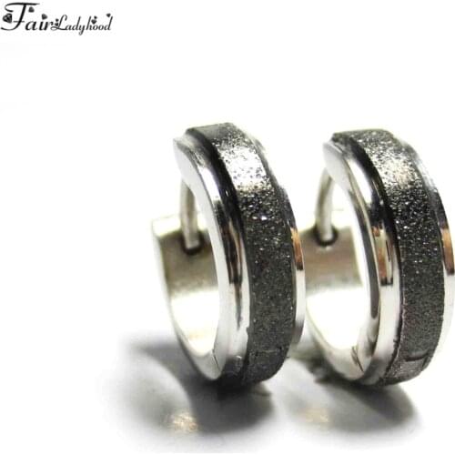 FairLadyHood 4 x 12 mm mens earrings Gold Color stainless steel fashion earrings for men