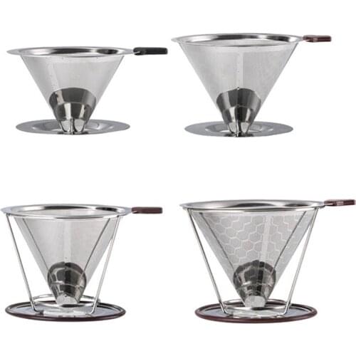 Stainless Steel Coffee Filter Reusable Double Layer Filters Funnel Coffee Dripper Filter Cup Durable Coffee Brew Tools