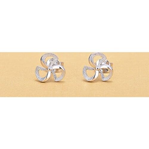 Geometric Top Grade 925 Sterling Silver Windmill Stud Earrings Brincos Jewelry