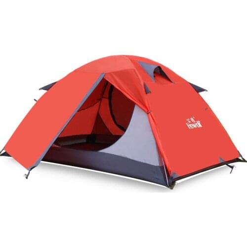 Hewolf New Style Ultralight High Quality Aluminum Rod Double Layer 2 Person Waterproof Camping Tent Outdoor Beach Tent Carpas