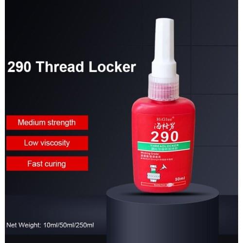 HiGlue 290 Green Medium Strength Threadlocker Adhesive 50ml Bottle