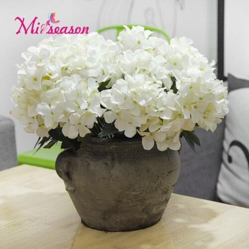 Artificial Scotch Hydrangea European Simulation Hydrangea Bouquets Flower Pot Decor for home wedding birthday Valentines day 5pc