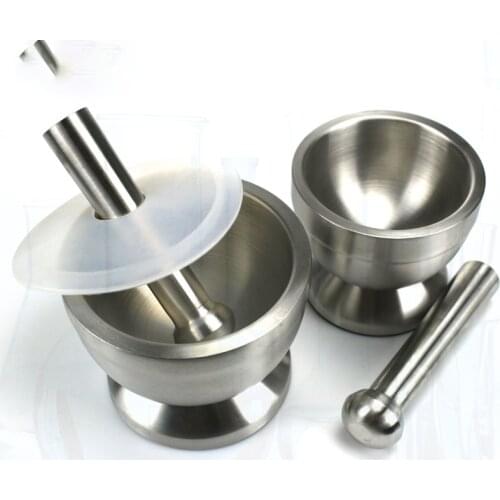 1pcs Lab innner dia85mm/98mm Stainless Steel Mortar and Pestle Triturator for Medicinal Materials or Food Etc