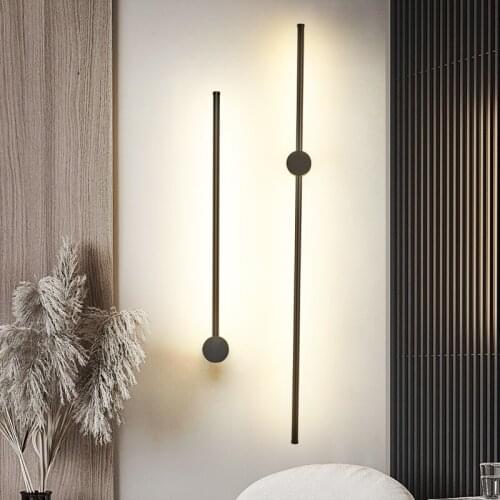 Minimalist LED Wall Lamp Bedroom Stair Aisle Wall light Parlor Wall Sconce Atmosphere Loft Decoration Black Gold 110-240V