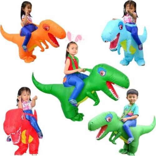 T REX Inflatable Costume Halloween Costume for Kids Dinosaur Costumes Blow Up Fancy Dress Mascot Cosplay Costume for Boys Girls