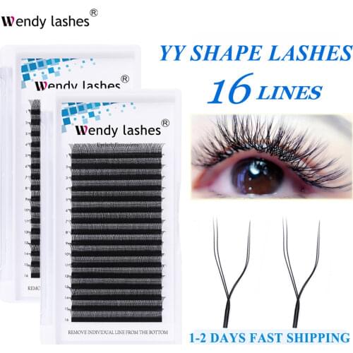 YY Style Eyelash Extensions Faux Mink Double Tip Eyelashes Wholesale Premade Volume Fan YY Lash Individual Makeup Grafting Lash