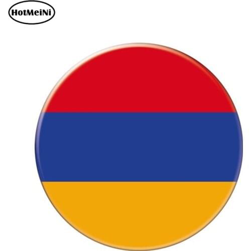 HotMeiNi 13cm x 13cm Auto Moto Bike Suitcase Laptop Flag Round Armenia Decal Reflective Car Sticker Waterproof 3D Car Styling