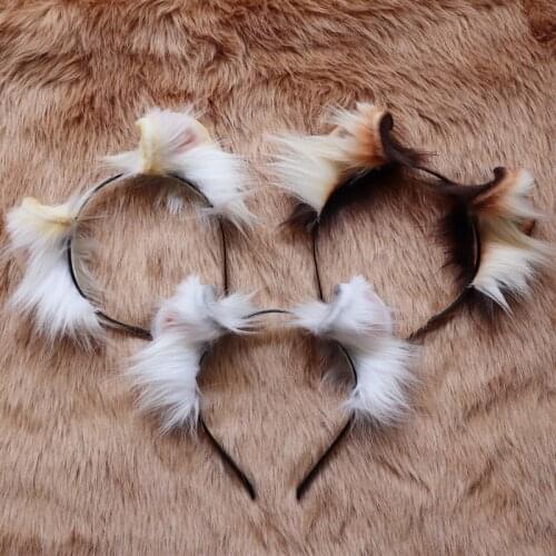 New Original Hand-made Beast Ear Curly Cat Hair Band Hairhoop Headband Three Colors For Cosplay Halloween Party Costume