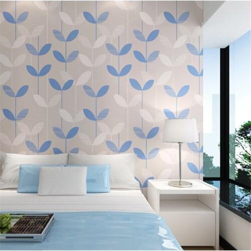 Beibehang European style wallpaper fresh small floral nonwovens green wallpaper living room restaurant wall full shop