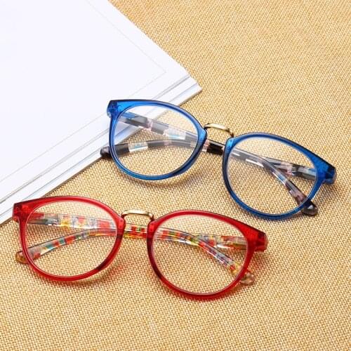 Reading Glasses Women Fashion Fake Glasses PC Round Full Frame Eyewear Men Resin Presbyopia Glasses Light Comfortable Eyewear