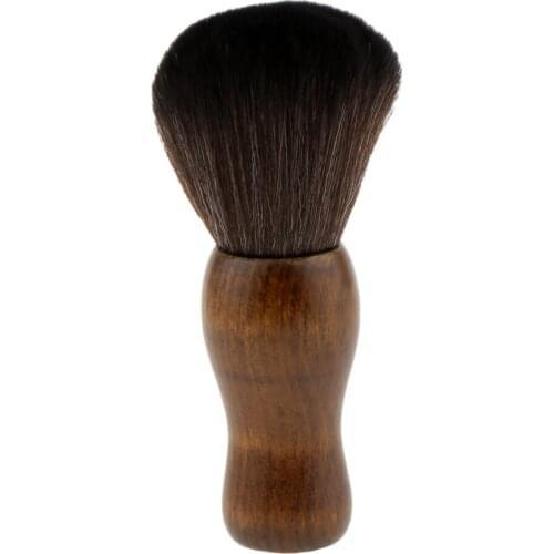 Wooden Handle Shaving Brush Salon Hair Cutting Cleansing Face Makeup Tool