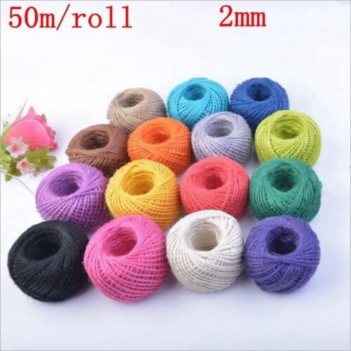 50 Meters Natural Burlap Hessian Jute Twine Cord Hemp Rope Party Wedding Gift Wrapping Cords Thread DIY Scrapbooking Craft Decor