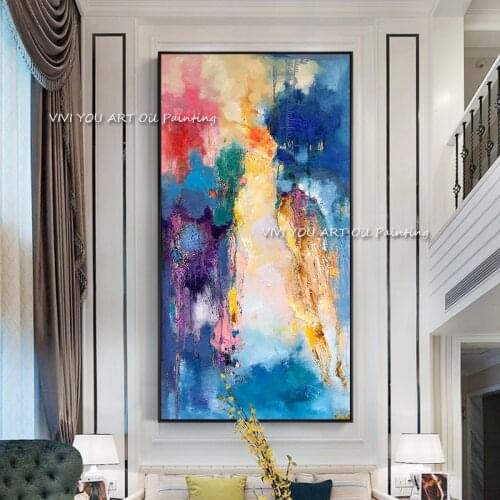 Nordic Creative Colorful Life Amazing Wall Art Canvas Handpainted Cuadro Modern Abstract Painting Wall Pictures for Living Room