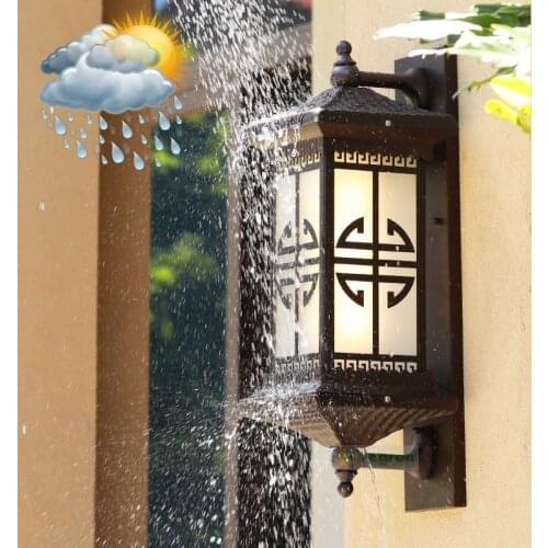 Modern black Outdoor waterproof wall lamp outdoor rustic corridor led lamp exterior wall home garden landscape courtyard lights
