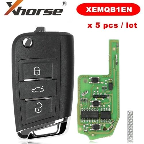 XHORSE XEMQB1EN MQB Style Super Remote Key 3 Buttons Built-in XT27 VVDI Super Chip English Version 5pcs/lot