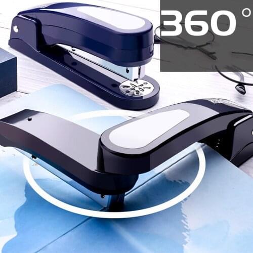 360 Rotation Heavy Duty Stapler Use 24/6 Staples Effortless Long Stapler School Paper Stapler Office Bookbinding Supplies
