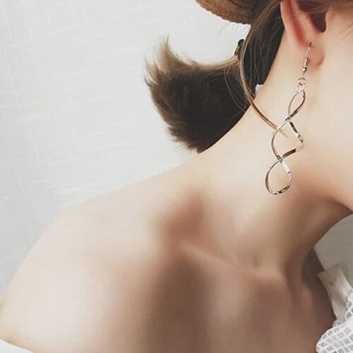 Spiral Curled Earring 2018 Design Sense of Wave Curve Dangle Earrings for Women Earings Fashion Jewelry