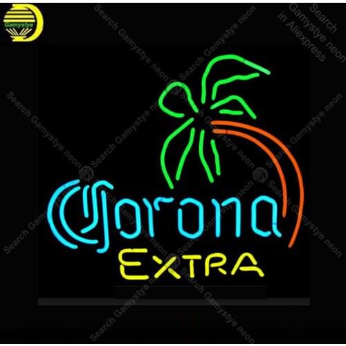 Coron Extra Neon Signs Neon Lamp Glass Tube Palm Tree Neon Bulbs Sign Recreation room Beer Bar Sign Club Handcraft Indoor Sign