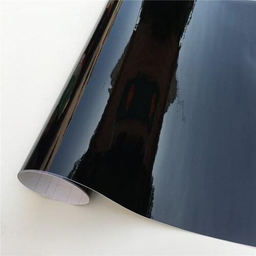 High Quality High Glossy Black Vinyl Wrap Black Gloss Wrap Film Air Bubble Free For Vehicle Wraps Size:1.52*30m/Roll