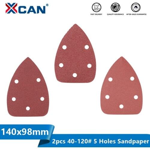 XCAN Self-adhesive Sandpaper 10pcs 40 80 120Grit Sanding Paper Triangle 5 hole Delta Sander Hook Loop Sanding Disc Abrasive Tool