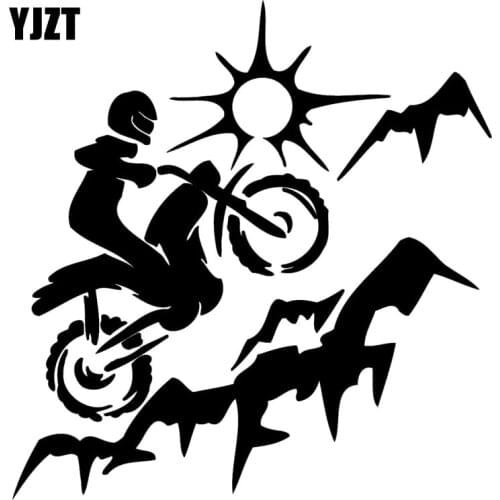 YJZT 17.7CM*18.4CM DIRT BIKE MOTOCROSS Fashion Vinyl Car-Styling Stickers Decals Black/Silver C31-0299
