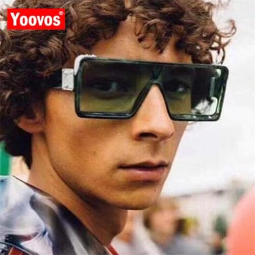 Yoovos Oversized Sunglasses Men 2021 Vintage Brand Designer Square Sunglasses Luxury High Quality Mirror Retro Oculos De Sol