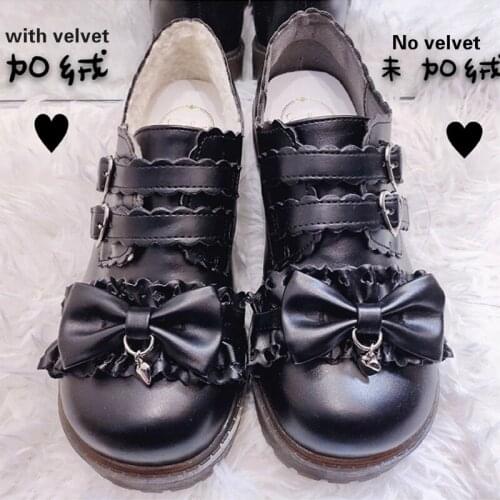 Harujuku Jk Feminine Platform Flats Mid Heel Sweet Girls Cosplay Kawaii Tea Party Japanese Cute Anime Lolita Shoes Women Gothic