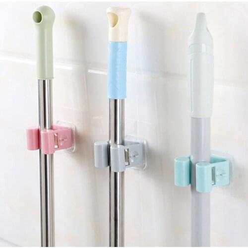 1Pcs Wall Mounted Mop Strong Home Bathroom Hooks Holder Brush Broom Hanger Storage Rack Bathroom Holder Shower Hooks 7 x 7 cm