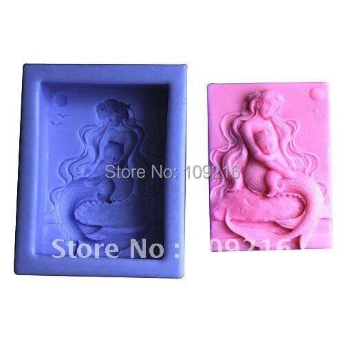 1pcs Mermaid and Baby (R0953) Silicone Handmade Soap Mold Crafts DIY Mold